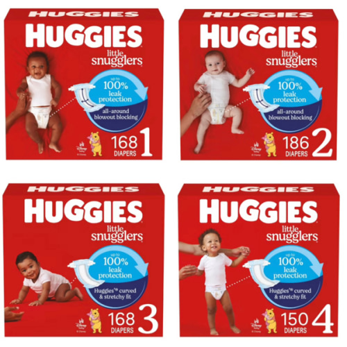 Huggies Diapers — size 1, size 2, size 3, size 4
