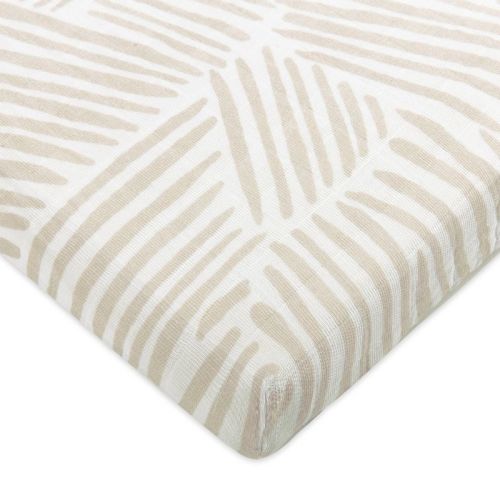 Babyletto Oat Stripe Muslin All-stages Midi Crib Sheet
