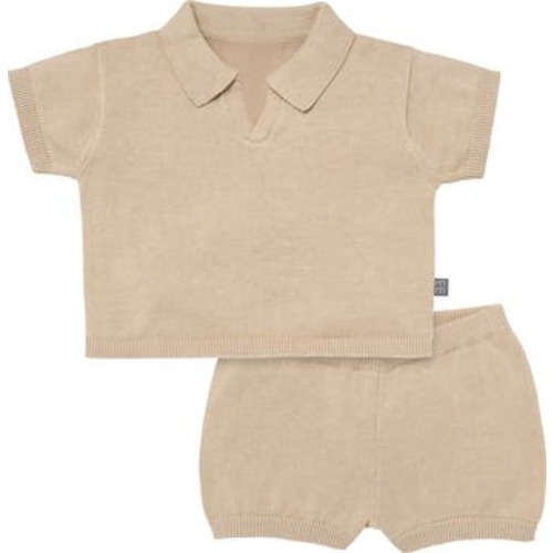 2-Piece Baby Johnny Collar Sweater Knit Set, 0-3M