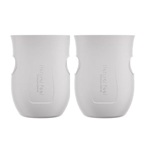 Gulicola Glass Baby Bottle Silicone Sleeves, White, 5 oz - 2pks