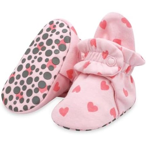 Zutano Unisex Organic Cotton Baby Booties, Stay-On and Non-Slip, Newborn to Toddler