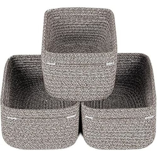 CubesLand Woven Basket for Organizing/Storage,Cube Shelf Closet Storage Baskets Bins,Long-lasting &Skin-friendly Toy Storage Basket,Stylish Room Decor Basket,Rope Basket,Mixed Brown Basket for Shelves