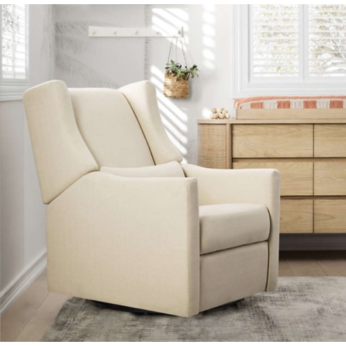 Babyletto Kiwi Cream Nursery Power Glider Recliner Chair with Metal Base