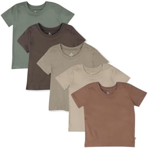 HonestBaby unisex-baby 5-pack Short Sleeve T-shirts 100% Organic Cotton