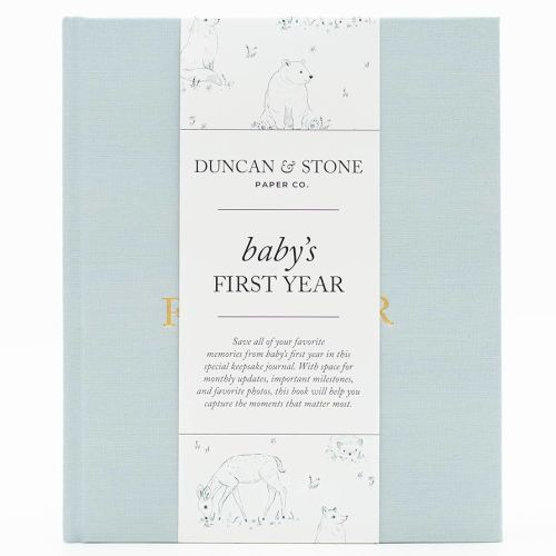 Baby First Year Book - Heirloom Keepsake Baby Memory Book to Record Important Milestones, Photos & More - Pregnancy Books (Sky Blue,112 Pages)