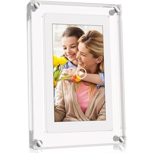 5 Inch Digital Picture Frame, Acrylic Video Frame, 2GB Memory, 1000mAh Built-in Battery, Perfect for Home Decor and Heartfelt Gifts…