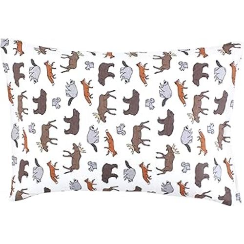 Hudson Baby Unisex Baby Cotton Toddler Pillow Case, Animal Adventure, One Size