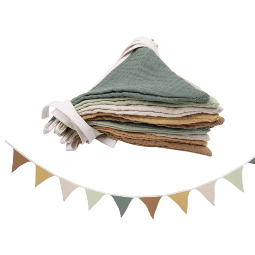 Pennant Banner Flags,Infant and toddler room decoration pennant,for Nursery Decor Baby Birthday Boho Wedding Shower Party Event (Colorful Green Banner)