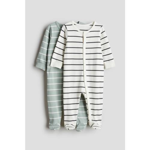 2-PACK COTTON PAJAMA JUMPSUITS 4M