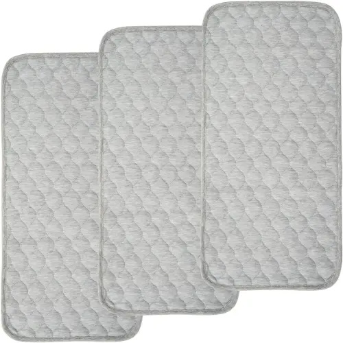 BlueSnail Quilted Thicker Waterproof Changing Pad Liners 3 Count(Gray)