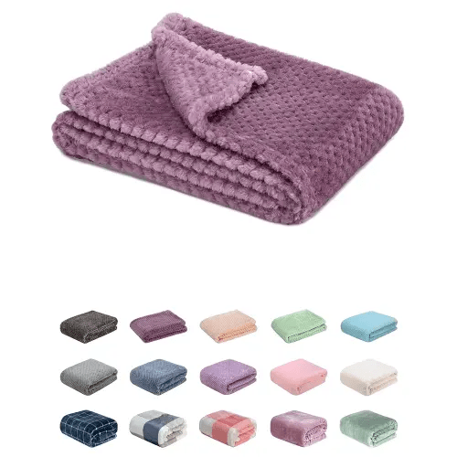 Fuzzy Blanket or Fluffy Blanket for Baby, Soft Warm Cozy Coral Fleece Toddler, Infant or Newborn Receiving Blanket for Crib, Stroller, Travel, Decorative (28Wx40L, XS-Burgundy)
