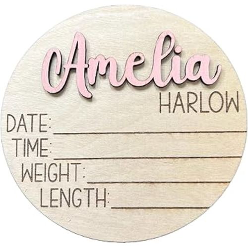 Amazon.com: Personalized 3D Newborn Baby Name Announcement with Stats, Custom Baby Name Hospital Photo Prop, Many sizes, 25 Font Options, 30 Colors : Health & Household