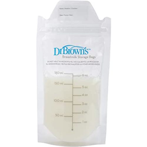 Dr. Brown's Breastmilk Storage Bags 100 Count (Pack of 1), Clear