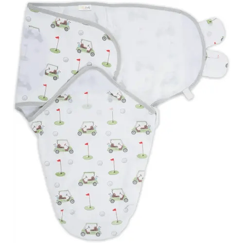 LollyBanks Baby Swaddles, 100% Organic Cotton Swaddles for Newborns Boys and Girls, 0-3 Months Baby Swaddle Sacks with Easy Change Zipper, Newborn Swaddle Neutral Baby Registry (Golf Outfit)