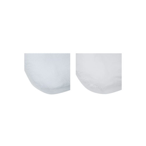 2 Pack Cotton Fitted Bassinet Sheets - White and Stripe