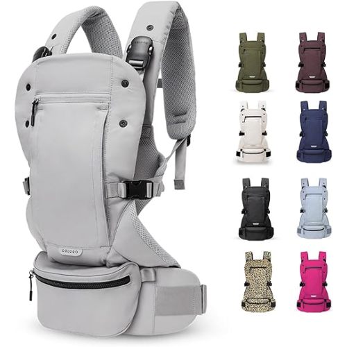 Colugo Baby Carrier - Baby Carrier Newborn to Toddler, Toddler Carrier, Adjustable, Lightweight, Breathable Carrier for Newborn to 33 Pounds (Cool Grey)