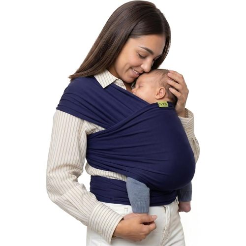 Boba Baby Wrap Carrier – Original Baby Sling Carrier for Newborns (7–35 lbs), Soft, Secure, Hands-Free & Ergonomic, Ideal for Comfortable Bonding, New Parents (Navy Blue)