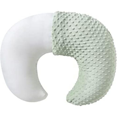 Nursing Pillow and Positioner with Minky Cover for Breastfeeding and Bottle Feeding, Propping Baby, Tummy Time, Baby Sitting Support, Awake-Time Support (Green, 22" x 17.7" x 5.9")