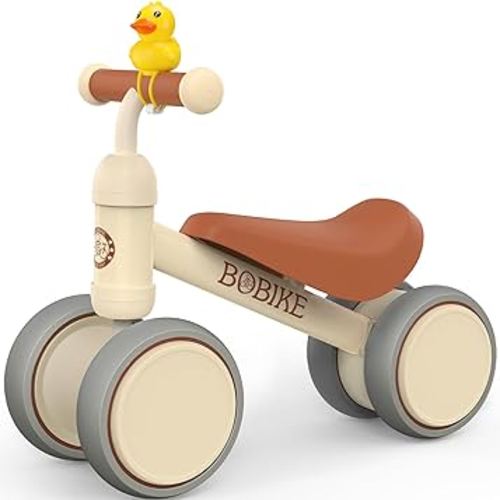 Baby Balance Bike Toys for 10-24 Months Kids Toy Boy and Girls Gifts Toddler Best First Birthday Gift Children Walker No Pedal Infant 4 Wheels Bicycle (White)
