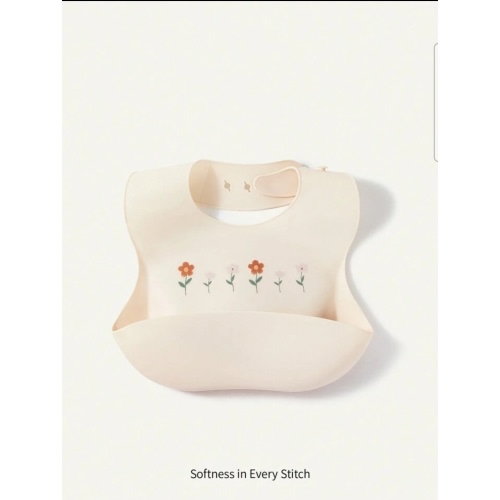 Cozy Pixies 1pc Waterproof And Leakproof Silicone Bib For Infants, Suitable For All Seasons