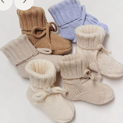 Baby Knit Booties Socks – Olive and Cradle