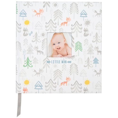 C.R. Gibson Little Man Perfect-Bound Memory Book for Newborn and Baby Boys, 9.5" x 10" - White