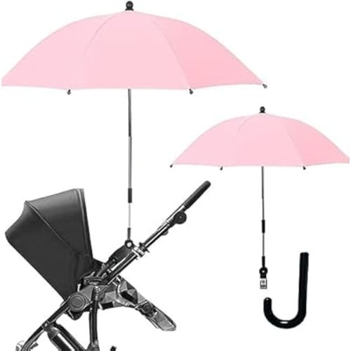 Stroller Umbrella, The Open Diameter of The Umbrella is 85cm/33.5in, with Sun Protection Fabrics with Coating, Umbrella for Stroller, Stroller Umbrella Attachment for Baby.