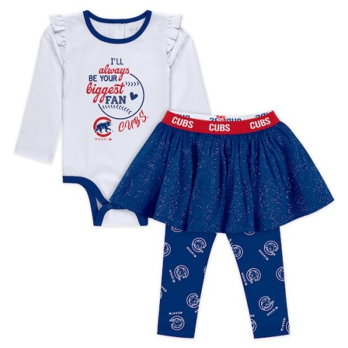 Chicago Cubs WEAR by Erin Andrews Girls Newborn & Infant  Three-Piece Tutu Set