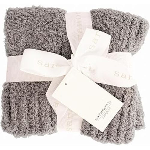 Saranoni Bamboni Luxury Baby Blanket, Breathable & Soft Plush for Infant Boys & Girls (Gray, Mini 15” x 20”)