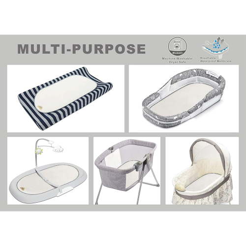 BlueSnail Waterproof Changing Pad Liners 3 Count Bassinet Pad Liner,14"X26.5"(White)