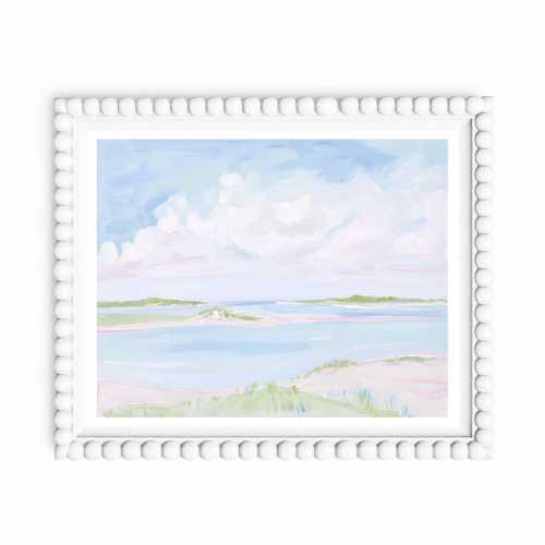 Coastal Marsh Nursery Art: Pastel Coastal Landscape Painting, Grand Millennial Preppy Wall Decor (Printable)