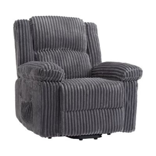 Recliner Chair, Manual Adjustable Recliner Sofa with Handle, Pillow Top Arms, Thick Padding, Side Pocket, 400Lbs Capacity, Dark Gray