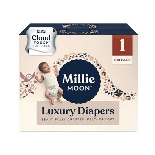 Generic Millie Moon Luxury Diapers - (Size 1 and Count 108), White