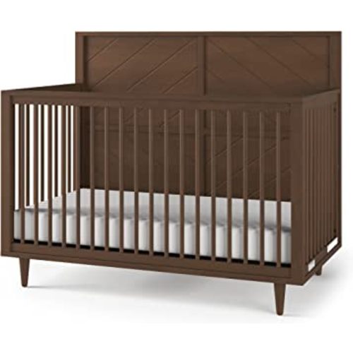 Child Craft Surrey Hill 4-in-1 Convertible Crib, Baby Crib Converts to Day Bed, Toddler Bed and Full Size Bed, 3 Adjustable Mattress Positions, Non-Toxic, Baby Safe Finish (Toasted Chestnut)