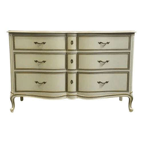 Drexel Furniture Touraine Collection Custom Cream Pained Country French Provincial 54" Double Dresser 200-120-1