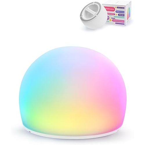 Baby Night Light, Tap to Change Color 29 Pre-Set Scenes Mood Light, Dimmable in Squishy Silicone, Portable Lamp for Kids, Auto-dim in 30 Minutes Ambient Lighting with USB-C Charging