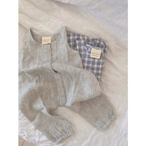Linen Romper - Beach Stripe