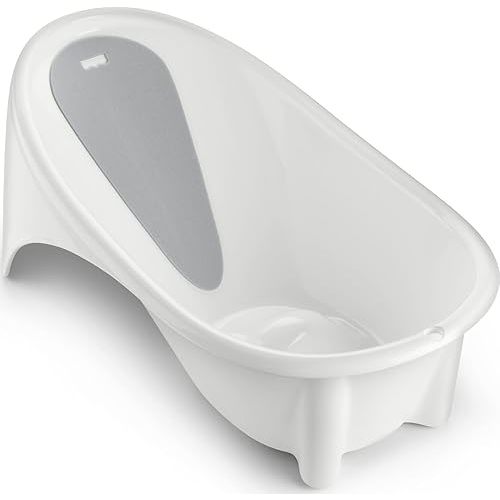 Fisher-Price Baby to Toddler Bath Simple Support Tub with Built-in Foam Head-and-Backrest for Newborns