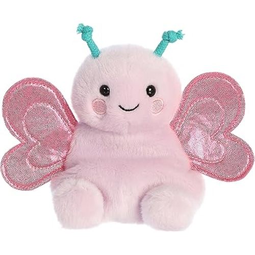 Aurora® Adorable Palm Pals™ Petunia Butterfly™ Stuffed Animal - Pocket-Sized Play - Collectable Fun - Pink 5 Inches