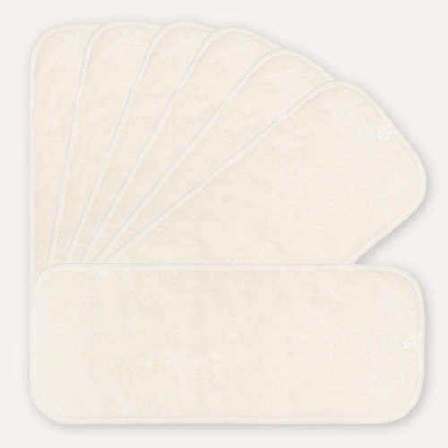 7 Pack Bamboo Inserts with Button Snaps