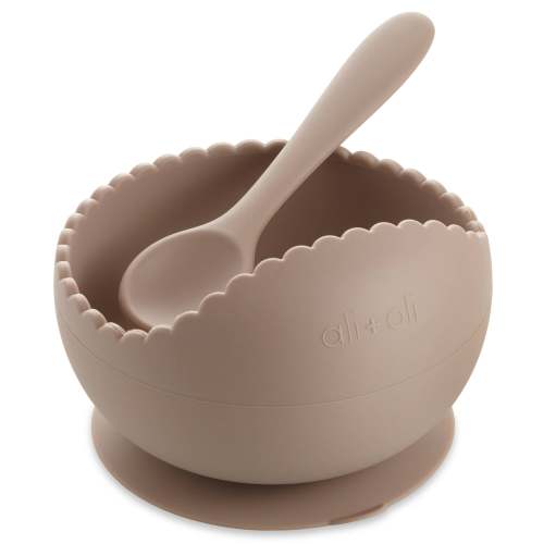 Ali+Oli Silicone Suction Bowl & Spoon Set WAVY - Taupe – Madison Grace Home