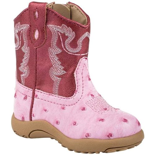 ROPER Infant Girls Cowbaby Bumps Embroidery Round Toe Casual Boots Mid Calf - Brown