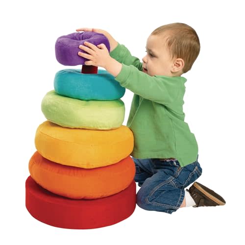 Excellerations Giant Plush Rainbow Stacking Ring for Kids Classroom Game for Children