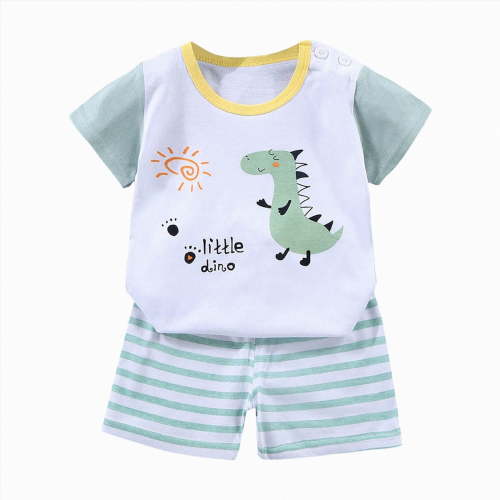 KPOPLK Little Boys Short Set Pajamas for Boys Cotton Toddler Cartoon Dinosaur Sleepwear Summer Clothes Size 3-6 Months
