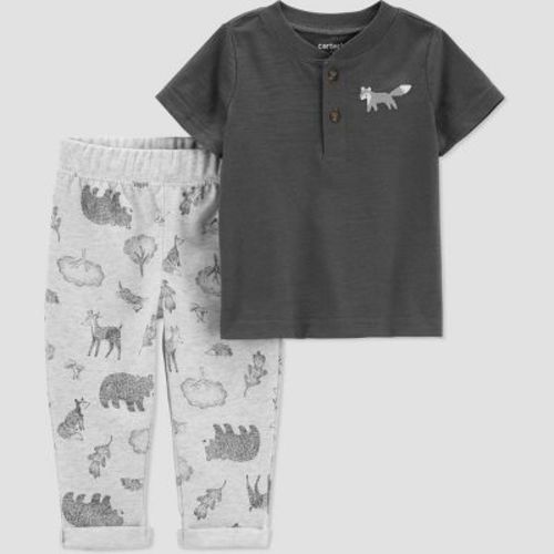 Carter's Just One You® Baby Boys' Critter Top & Bottom Set - Gray Newborn