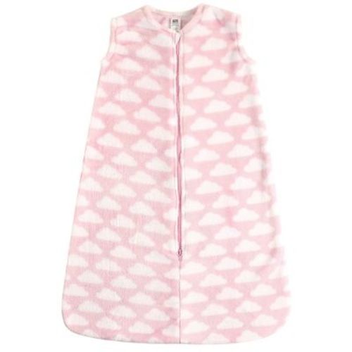 Hudson Baby Infant Girl Plush Sleeping Bag, Sack, Blanket, Pink Clouds Plush, 0-6 Months