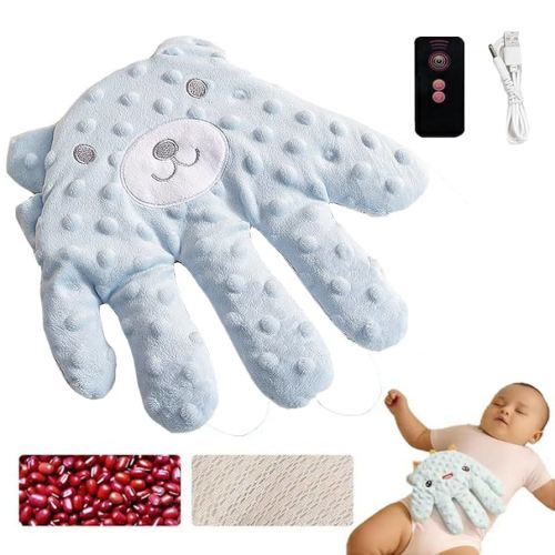 Baby Soothing Palm, Baby Patter for Sleep, Baby Startle Prevention Hand Glove, Electric Baby Hand Sleep Soothers Pillow, Red Bean Filling, Cute for Newborns, Baby Girl, Baby Boy (A)
