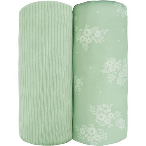 Viviland Jersey Swaddle Blanket, Ultra Soft Stretchy Receiving Blanket, Newborn Swaddle Wrap for Boys & Girls, 40 x 30 inches, 2 Pcs