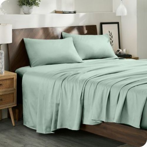 400 Thread Count Organic Cotton Sateen Willow 4 Piece King Bed Sheet Set By Bare Home