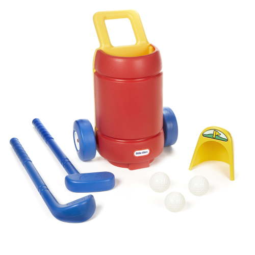 Little Tikes TotSports Easy Hit Plastic Golf Set: Toy for Kids, Ages 2-6, Includes Cart, 3 Balls and 2 Clubs